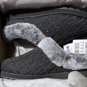 BOBS from Skechers Charcoal Cable Knit Slippers